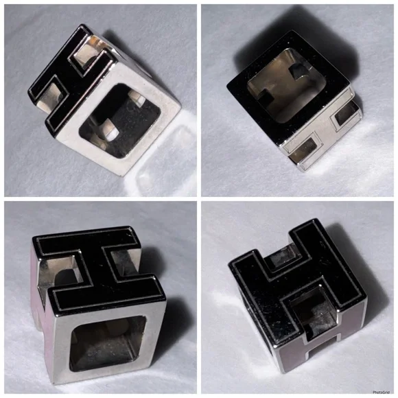 Hermès AUTHENTIC H Cube Cage d’H d’Ash Silver Bubblegum Pink Block Pendant - Picture 13 of 16